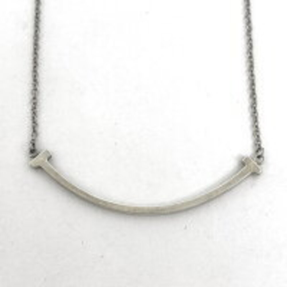 Tiffany Co T Smile Necklace Pendant Sterling Silver